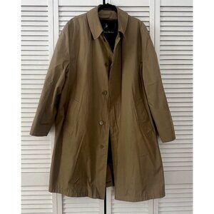 Vtg MISTY HARBOR Lined Trench Mens Coat 46 long Brown wool